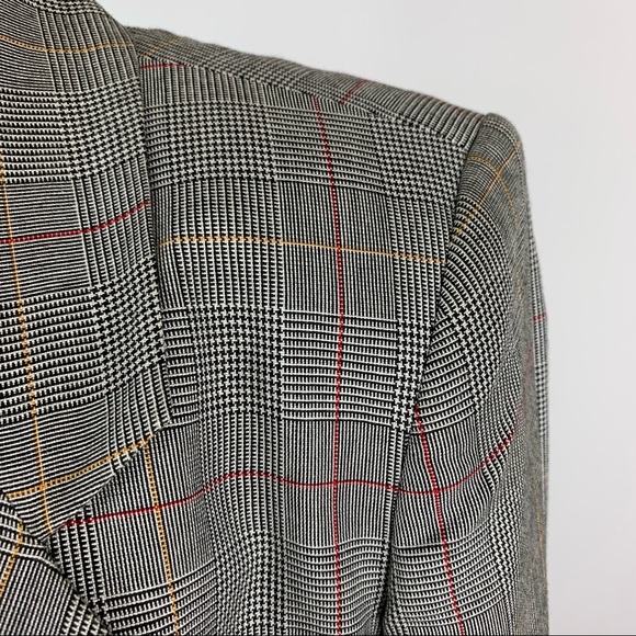 Vintage Jones Wear Plaid Double Breasted Blazer Sz 8 - Picture 4 of 14